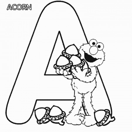 Elmo Alphabet Coloring Page