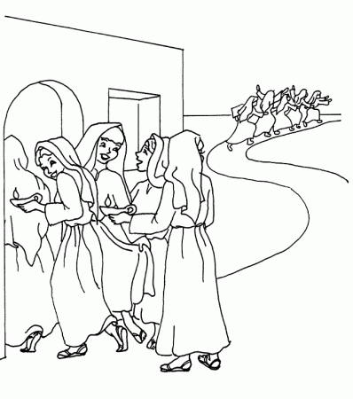 The Parable of the Ten Bridesmaids - Coloring Page