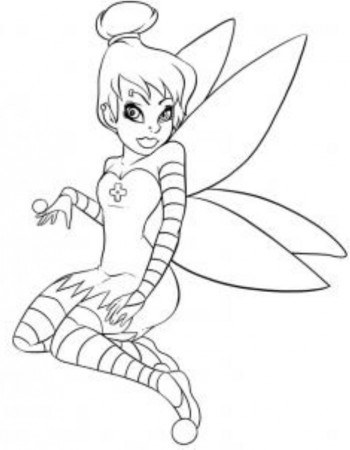 Gothic Tinkerbell Coloring Page