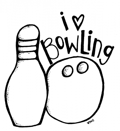I Love Bowling - Bowling Coloring Page