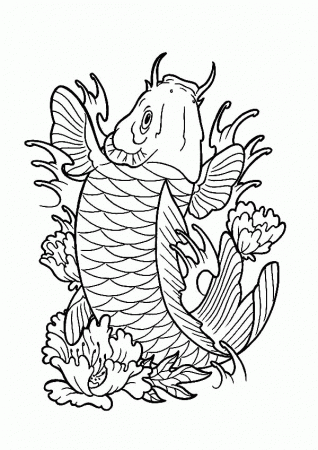 Koi Fish Coloring Page