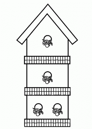Three Story Bird House Coloring Pages | Best Place to Color