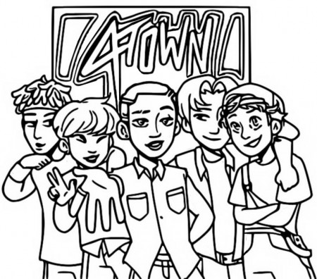 Coloring page Turning red : Boys band 4*Town 14
