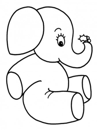 easy coloring pages for kids animals - Clip Art Library