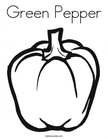 Green Pepper Coloring Page - Twisty Noodle
