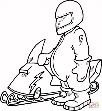 Snowmobile Driver coloring page | Free Printable Coloring Pages