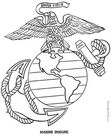 Patriotic Symbols - Marine Insigne drawing to print 018 | Patriotic symbols,  Flag coloring pages, Marine pictures