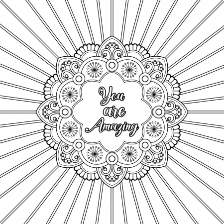 Premium Vector | Inspirational coloring page for adults with pretty mandala  background
