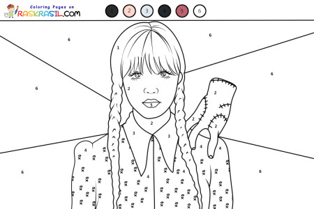 Wednesday Addams Color by Numbers Coloring Pages