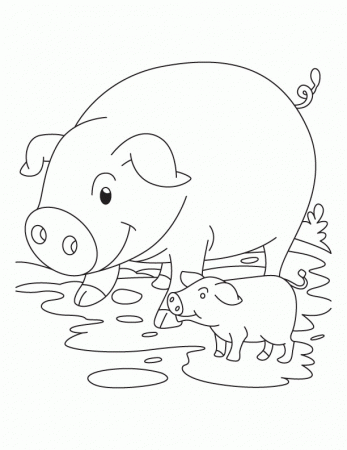 Mud Baths Pigs Coloring Pages | Deliyazar.com