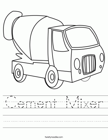 Cement Mixer Worksheet - Twisty Noodle