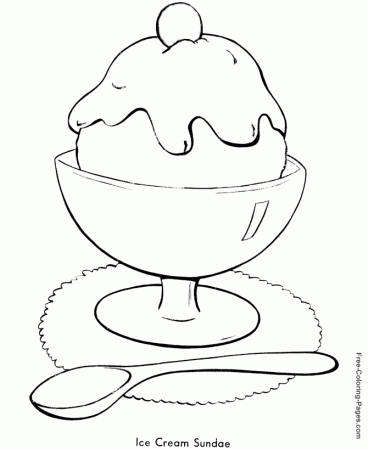Summer Coloring Pages - Ice Cream Sundae 13