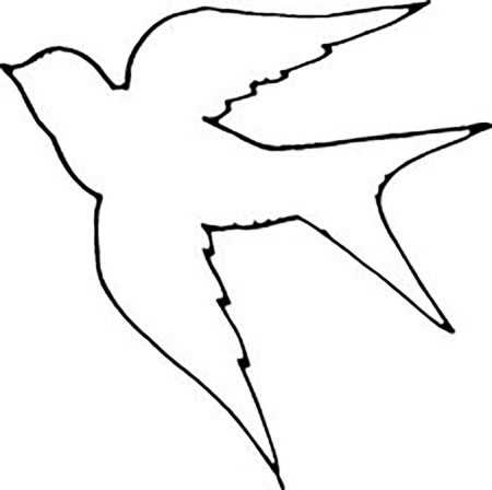 The contours of birds Free Coloring pages online print.