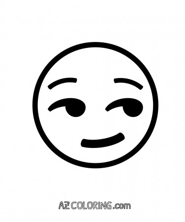 Smirking, Flirting, Suggestive, Smug Face Emoji Coloring Page