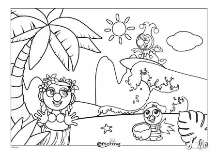 Coloring page Efteling - Hawai - img 28631.