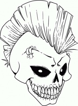 Punk Rock Skull Coloring Page: Punk Rock Skull Coloring Page ...