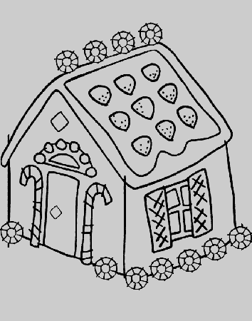 Coloring Gingerbread House - Coloring Pages for Kids and for Adults