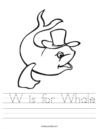 W is for Whale Worksheet - Twisty Noodle