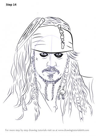 Learn How to Draw Captain Jack Sparrow (Characters) Step by Step : Drawing  Tutorials | Jack sparrow drawing, Easy drawings, Sparrow drawing