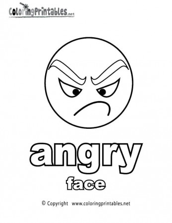 Online coloring pages Coloring page Angry face Emotions, Download print coloring  page.