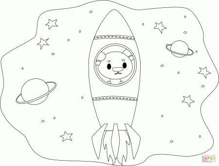 Bear in Space coloring page | Free Printable Coloring Pages
