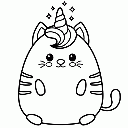 Kawaii Cat Unicorn Coloring Pages - Cat Coloring Pages - Coloring Pages For  Kids And Adults