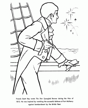 USA-Printables: Francis Scott Key Coloring Pages - Famous Americans in US  History coloring sheets