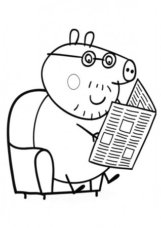 Peppa Pig Colouring Daddy Pig - Get Coloring Pages