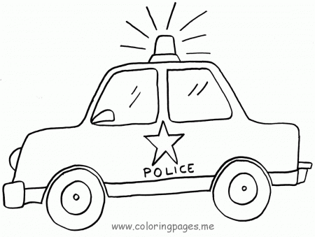Police Car Coloring Sheet - Coloring Pages for Kids and for Adults