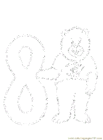 Bear Number8 Coloring Page - Free Numbers Coloring Pages ...