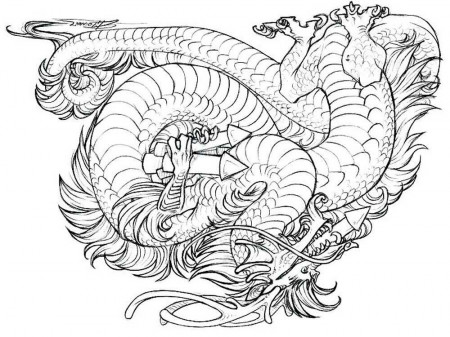 Free Dragon coloring pages for Adults. Printable to Download Dragon  coloring pages.