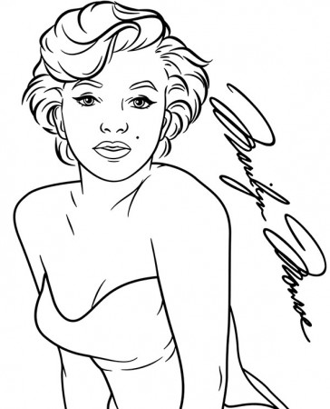 Marilyn Monroe coloring page to print or download pop star