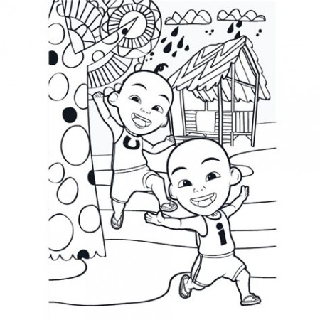 Upin Ipin - Free Colouring Pages