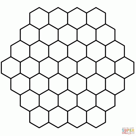 Hexagon Honeycomb Tessellation coloring page | Free Printable ...