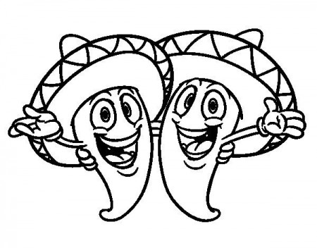 Free coloring pages of chiles pimientos | Coloring pages, Food coloring  pages, Coloring books