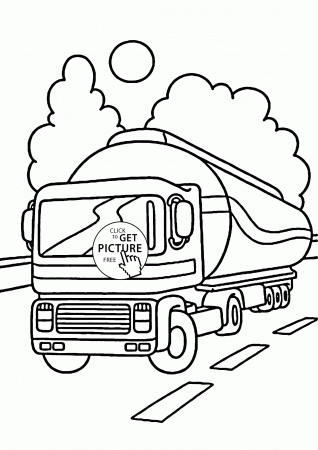 Tank Truck coloring page for kids, transportation coloring pages printables  free - Wuppsy.com | Truck coloring pages, Tractor coloring pages, Online coloring  pages