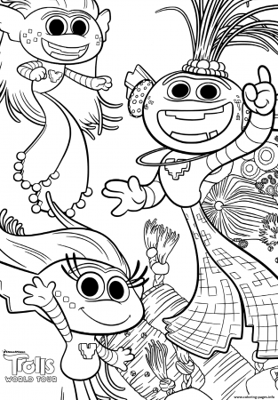 Trolls World Tour Coloring Pages Printable