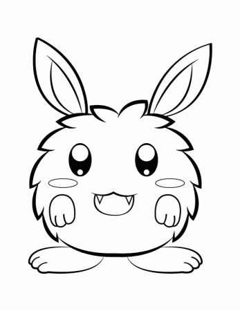 Printable Cute Furry Monster Coloring Page