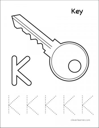 K stands for Key tracing sheet | Tracing worksheets preschool, Tracing  worksheets, Letter k