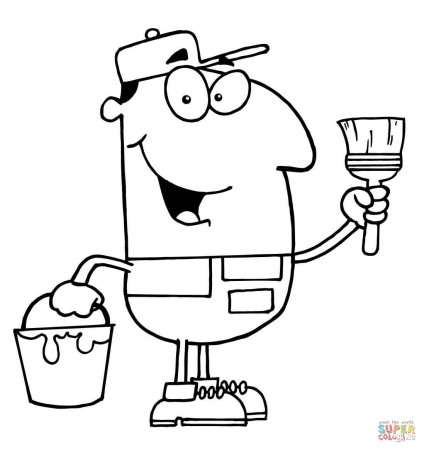 Construction Painter coloring page | Free Printable Coloring Pages