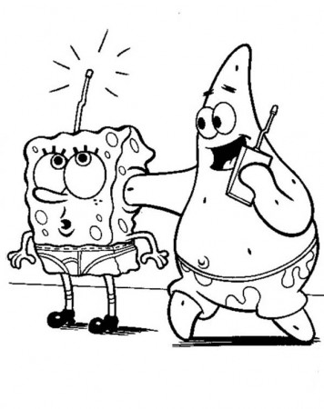 Patrick Use SpongeBob as a Cellphone Coloring Page: Patrick Use ...