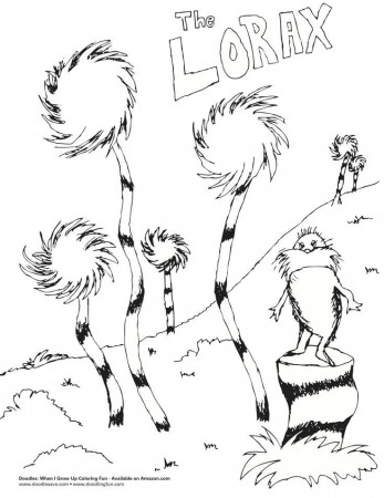 Lorax Characters Coloring Pages Lorax Coloring Page Sketch ...