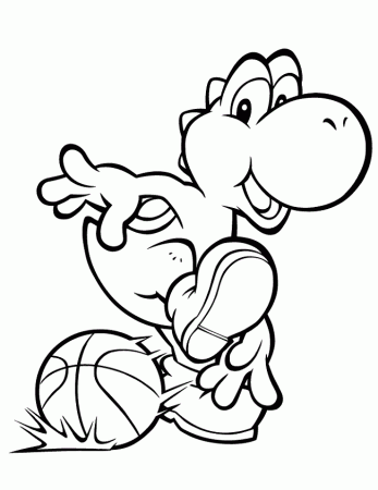 Coloring pages, Basketball and Mario