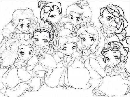 Baby disney princess coloring pages