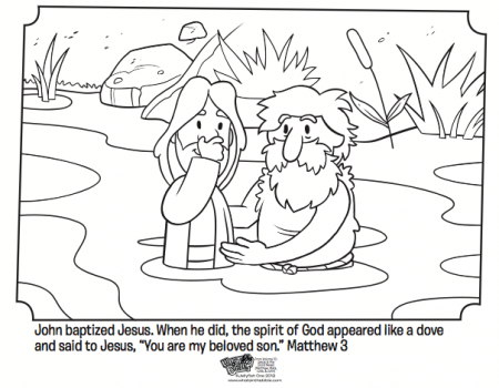 Jesus is Baptized - Bible Coloring Pages | What's in the Bible?