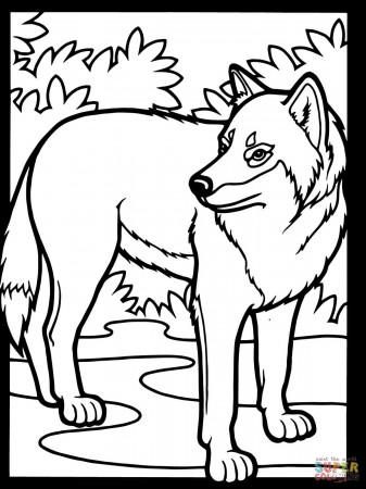 Gray Wolf Coloring Page