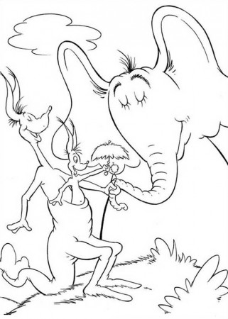 Horton, Horton Hears a Who is Delight Meeting Jane Kangaroo Coloring Page