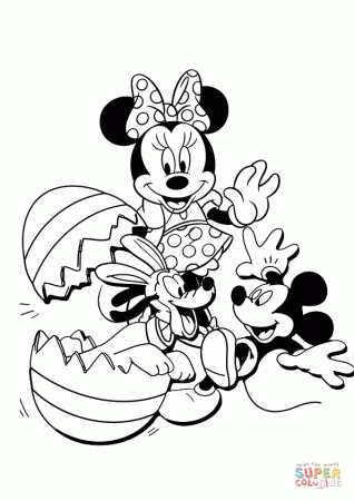 Minnie and Mickey Mouse with Pluto coloring page | Free Printable Coloring  Pages