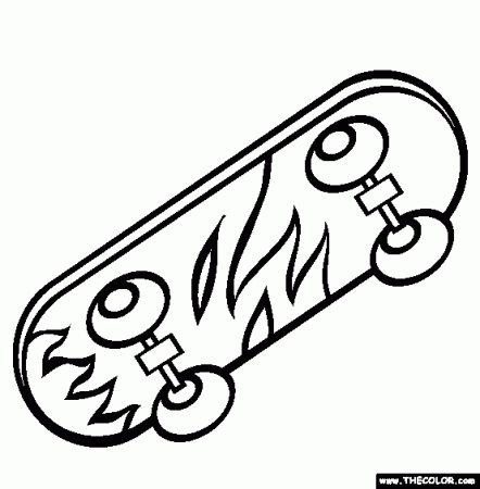 Skateboard Coloring Page | Free Skateboard Online Coloring | Coloring pages,  Skateboard party, Coloring pages for boys