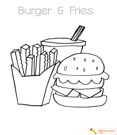 Burger Coloring Page 02 | Free Burger Coloring Page